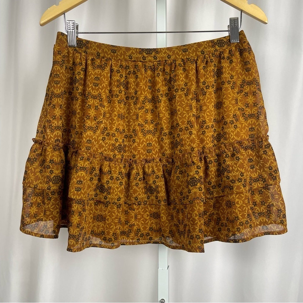 Live To Be Spoiled Large Cottagecore Floral Ruffle Mini Skirt Boho Hippie Flowy